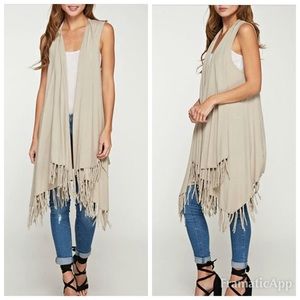 Lovestitch long fringe vest size M/L